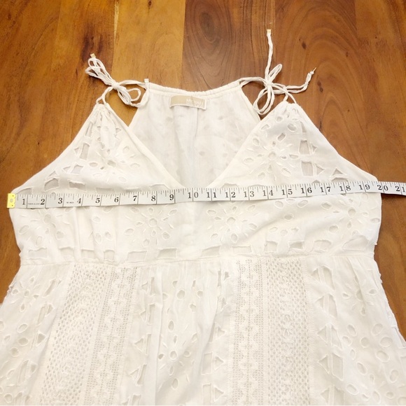 Michael Kors Romantic Sexy Lace Boho White Camisole Summer Festival Midi Dress. - Picture 8 of 16